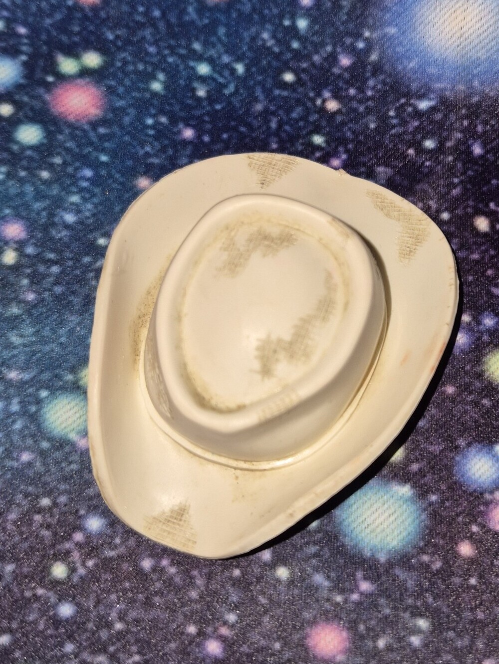 Gabriel Lone Ranger accessory cowboy hat (1970s), flexible rubber, off-white